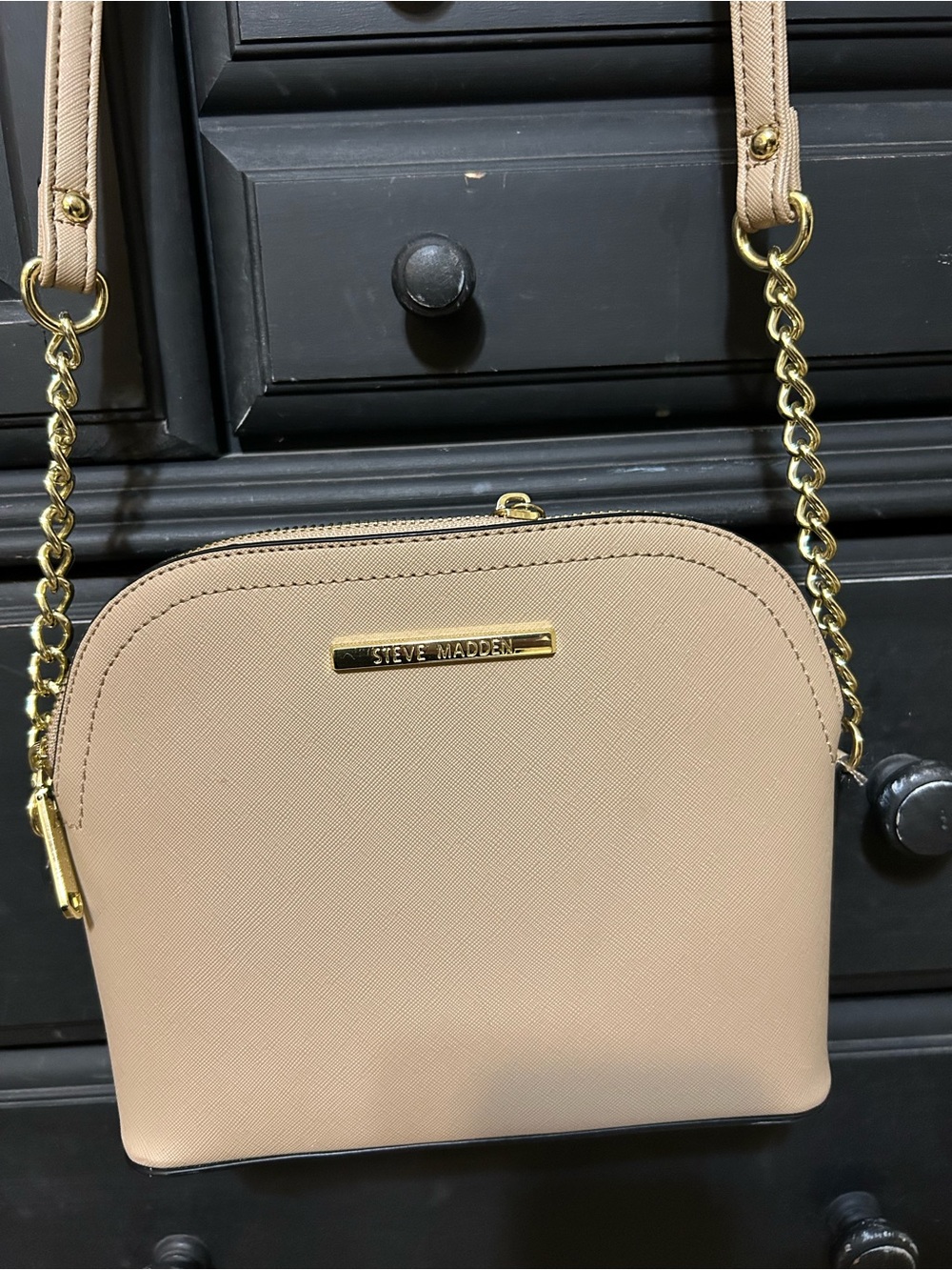 Steve Madden Nude Crossbody Bag with Gold Chain